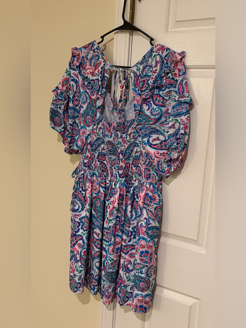 THML Paisley Smocked Open Back Mini Dress - Picture 4 of 5
